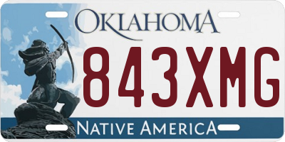OK license plate 843XMG