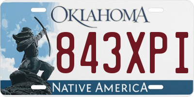 OK license plate 843XPI