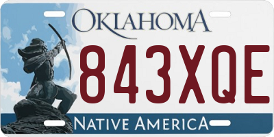 OK license plate 843XQE