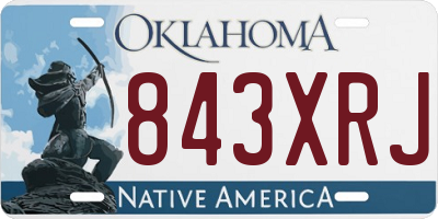 OK license plate 843XRJ