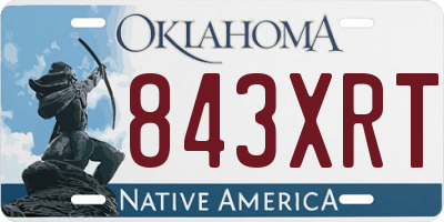OK license plate 843XRT