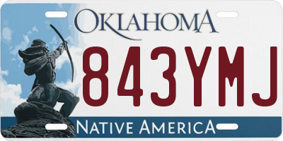 OK license plate 843YMJ