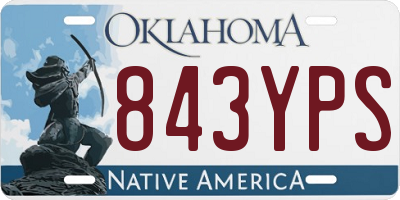 OK license plate 843YPS