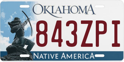 OK license plate 843ZPI