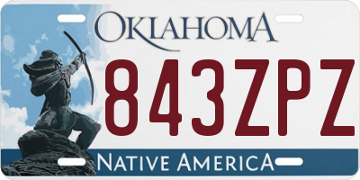 OK license plate 843ZPZ
