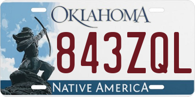 OK license plate 843ZQL