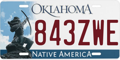 OK license plate 843ZWE