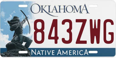 OK license plate 843ZWG