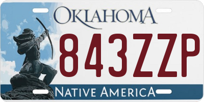 OK license plate 843ZZP