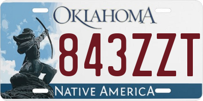 OK license plate 843ZZT