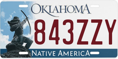 OK license plate 843ZZY
