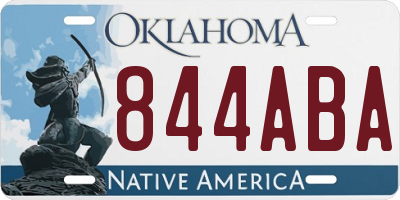 OK license plate 844ABA
