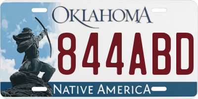 OK license plate 844ABD