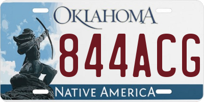 OK license plate 844ACG