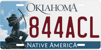OK license plate 844ACL