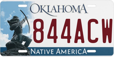 OK license plate 844ACW