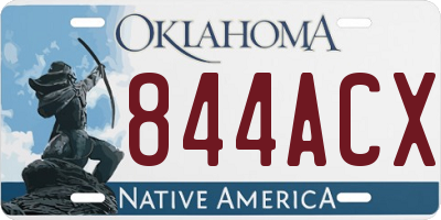 OK license plate 844ACX