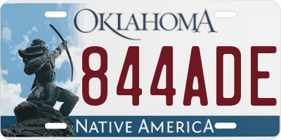 OK license plate 844ADE
