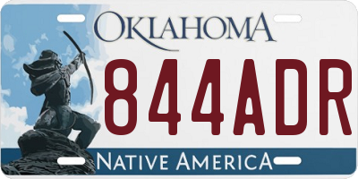 OK license plate 844ADR