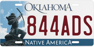 OK license plate 844ADS