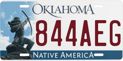 OK license plate 844AEG