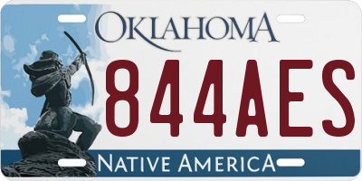 OK license plate 844AES