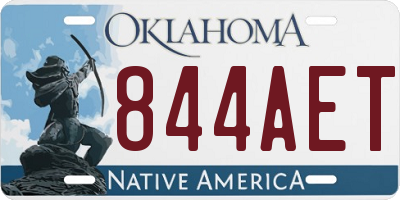 OK license plate 844AET
