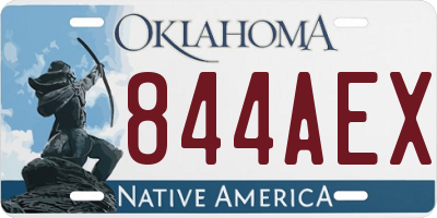 OK license plate 844AEX