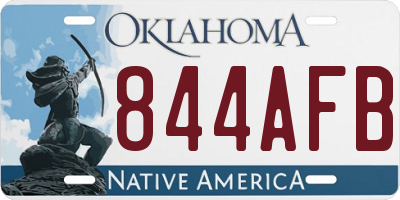 OK license plate 844AFB