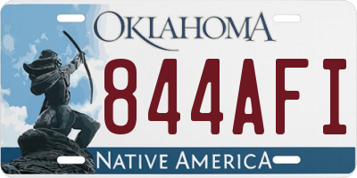 OK license plate 844AFI