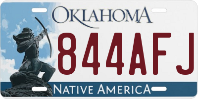 OK license plate 844AFJ