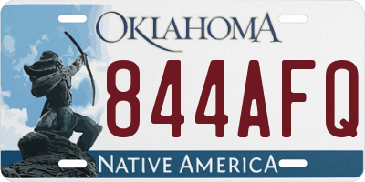 OK license plate 844AFQ