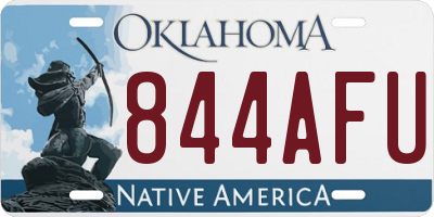 OK license plate 844AFU