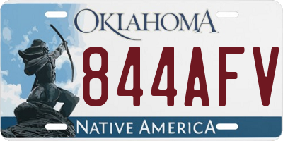 OK license plate 844AFV