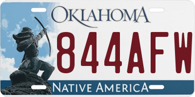 OK license plate 844AFW