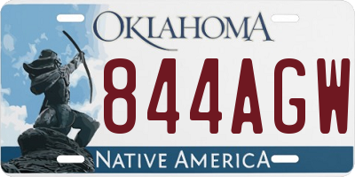 OK license plate 844AGW