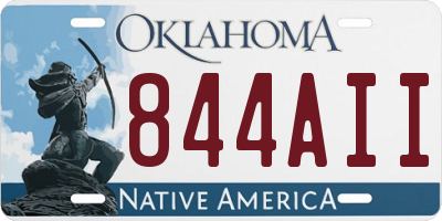 OK license plate 844AII