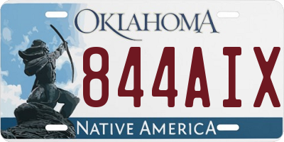 OK license plate 844AIX