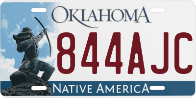 OK license plate 844AJC