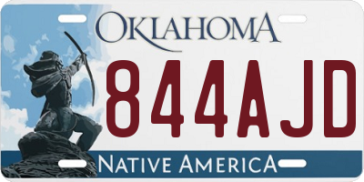OK license plate 844AJD