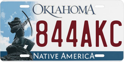 OK license plate 844AKC