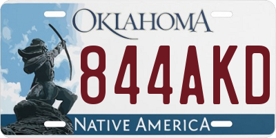 OK license plate 844AKD
