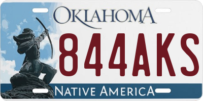 OK license plate 844AKS