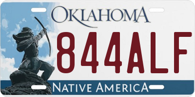 OK license plate 844ALF
