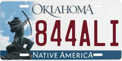 OK license plate 844ALI