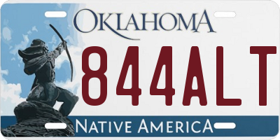 OK license plate 844ALT