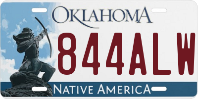 OK license plate 844ALW