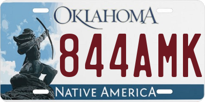 OK license plate 844AMK