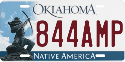 OK license plate 844AMP