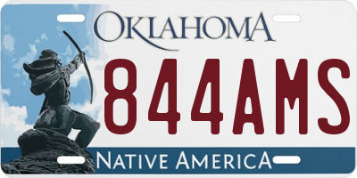 OK license plate 844AMS